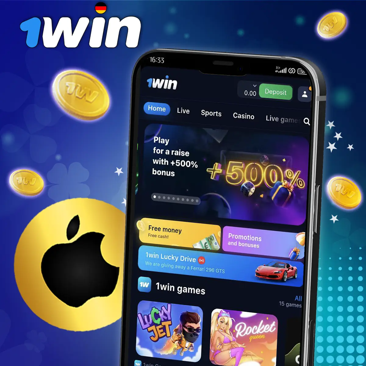 1win iOS-App auf Ihr Smartphone