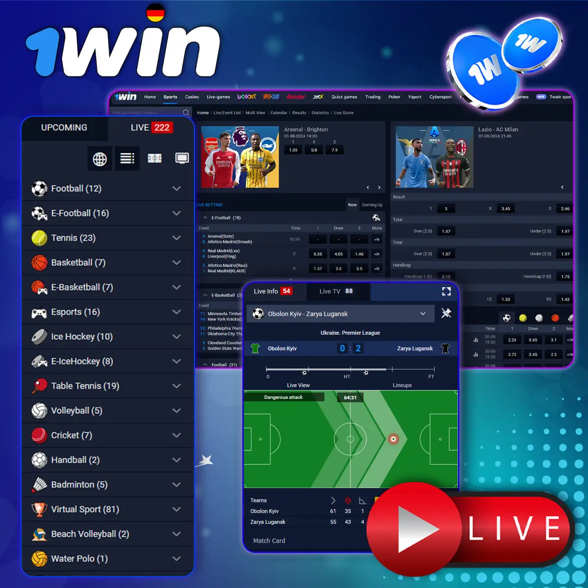 Live-Wetten 1Win